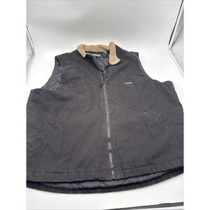 Wolverine Vest Mens Size Extra Large Dark Brown‎ Shell 100% Cotton Lining Poly